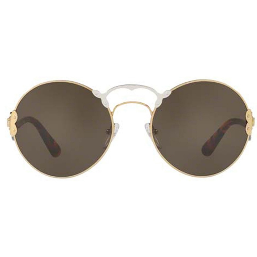 Prada Sunglasses Pale Gold/Silver w/Green - Picture 2 of 5